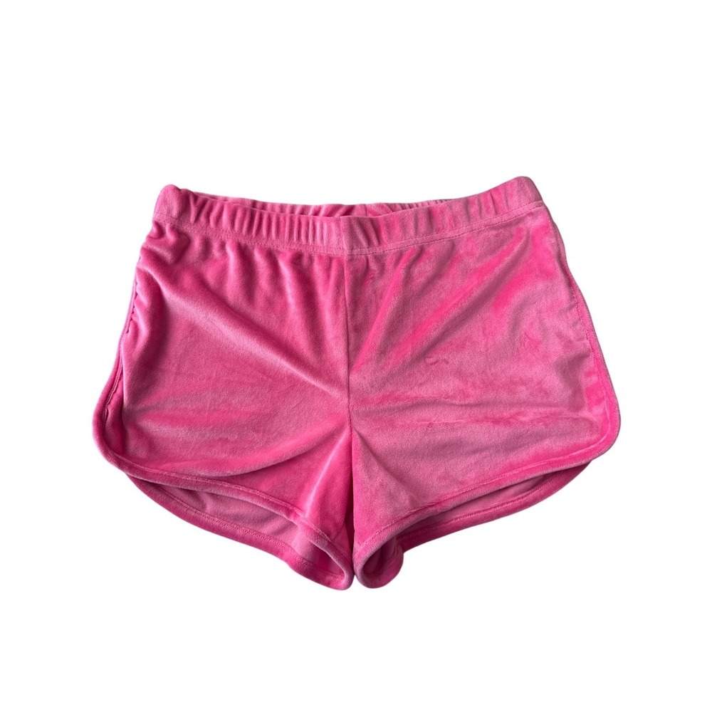 Juicy Couture Shorts Sleepwear Velour Rhinestone Back Bling Hot Pink Retro Small